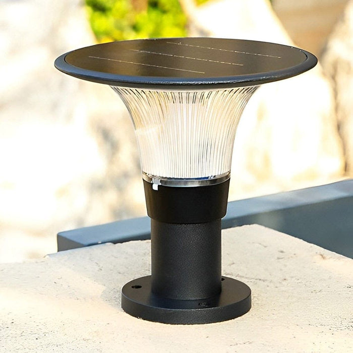 Outdoor Solar Fence Post Lights with Creative Stripe Design, 360° Light Emission, High Charging Efficiency, 12-Hour Illumination-ErisView-6