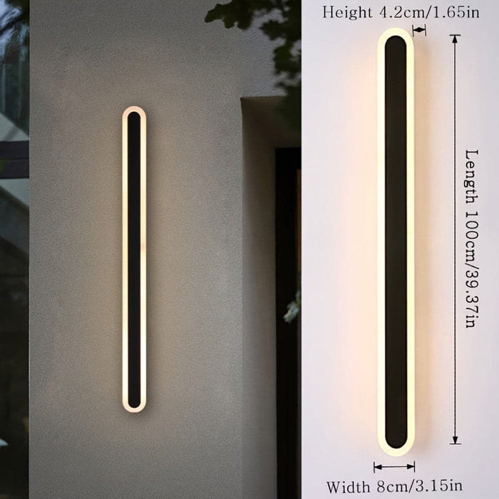 Outdoor Waterproof Modern Linear Wall Light for Porch Garage Patio, Indoor Wall Mount LED Wall Light for Living Room Bedroom-ErisView