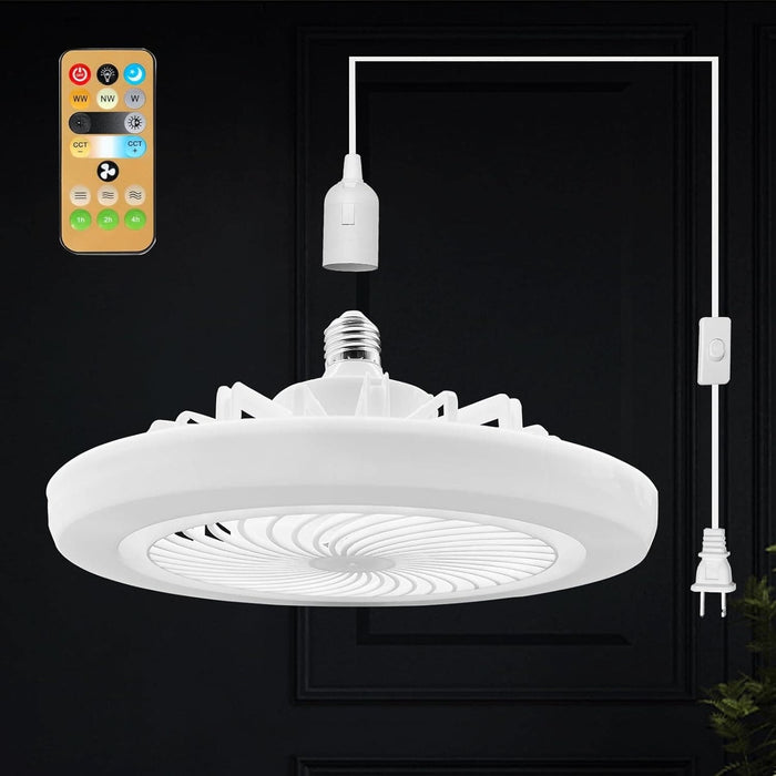 Plug in Corded Ceiling Fan Pendant Light with Remote Control, Small Socket Fan for Kid Room Bedroom Bathroom Kitchen, Outdoor Ceiling Fan for Garage-1-ErisView