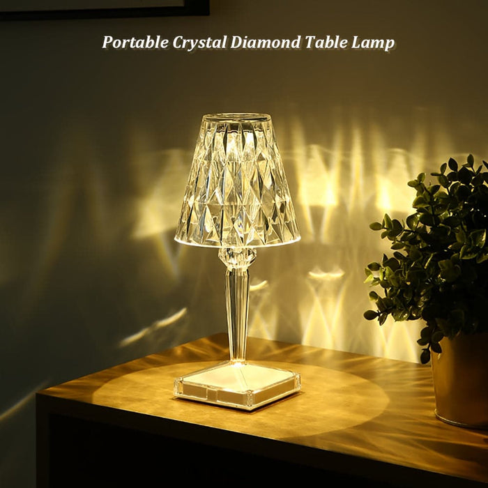 Portable Crystal Desk Lamp Table Lamp, Dimmable Cordless LED Desk Lamp with Touch Control for Bedroom Nightstand-ErisView