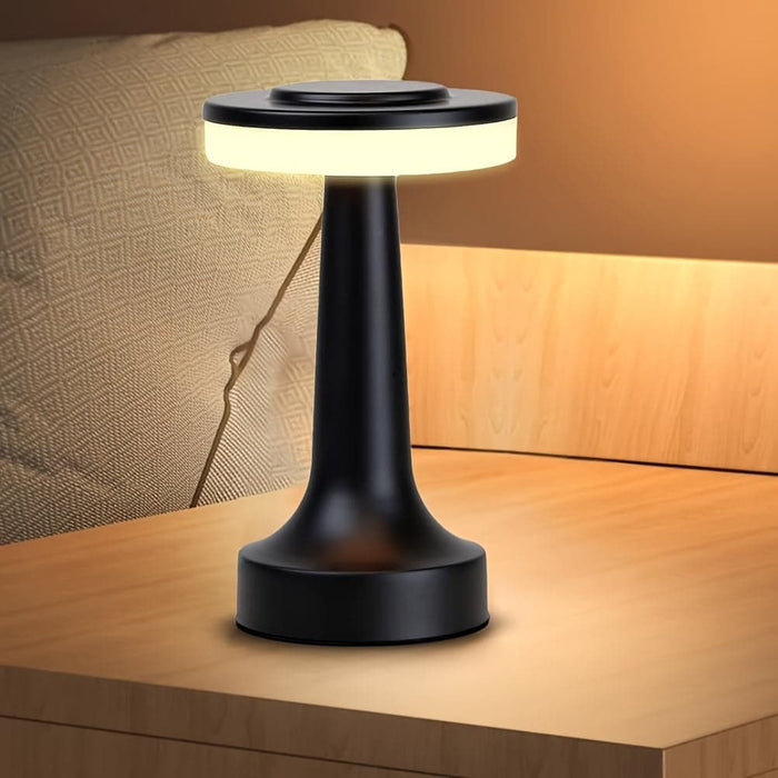 Portable Desk Lamp Dimmable Touch Sensor Control LED Table Lamp, Rechargeable Bedside Lamp Night Light-Black-ErisView