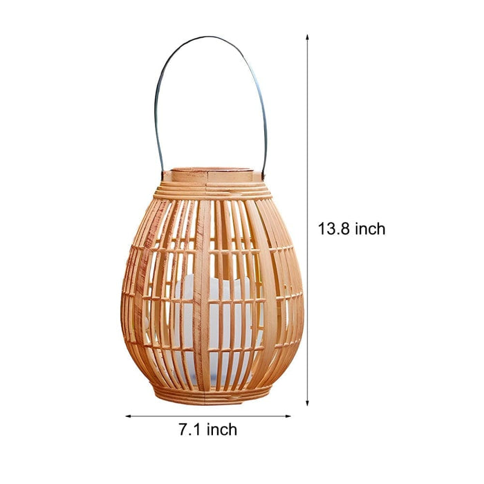 Portable Imitation Bamboo Solar Lantern with Candle-Like Glow, 2W Solar Panel, 600mAh Battery, IP44 Waterproof for Indoor & Outdoor Use-ErisView-8