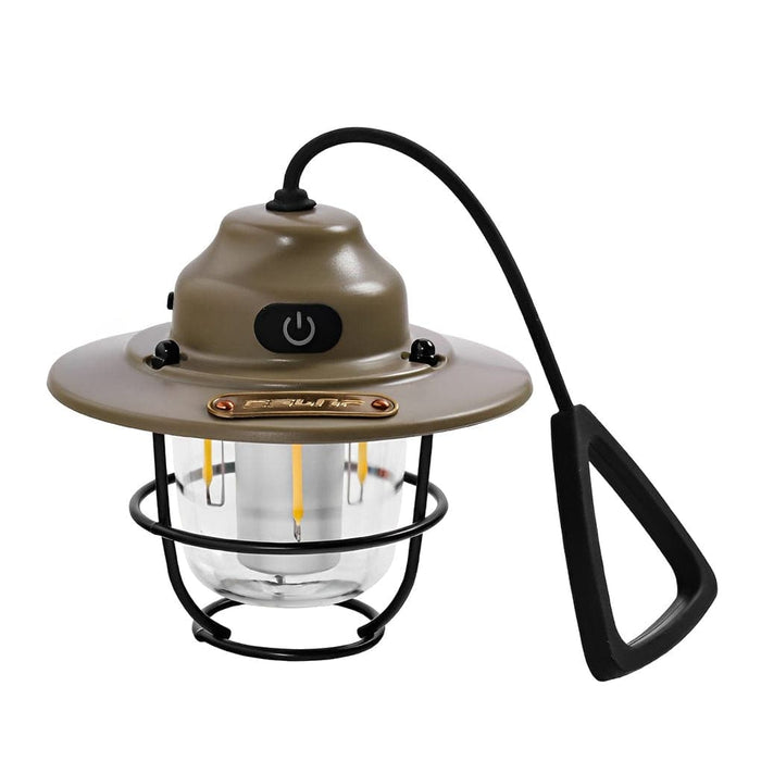 Portable Retro Metal Camping Light with USB Charging, 7 Adjustable Light Modes, Waterproof Design for Outdoor Use, Hang or Place Horizontally-ErisView-12