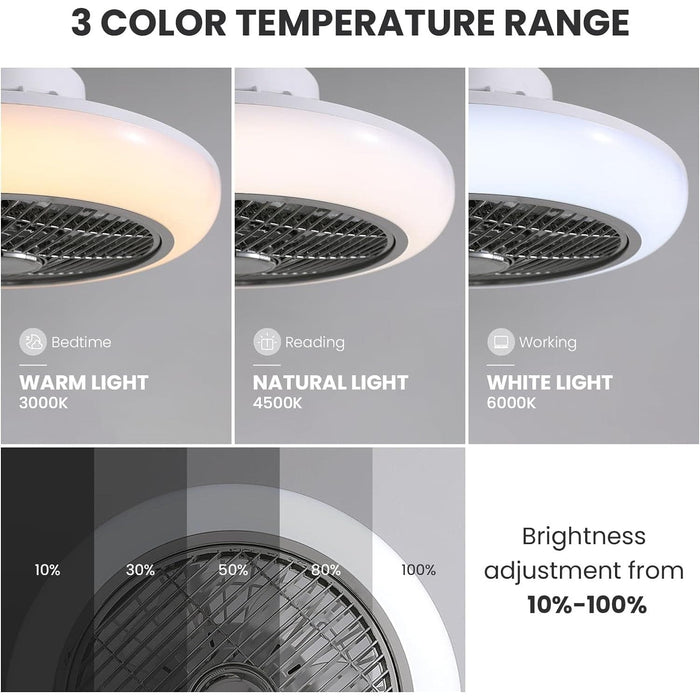 RGB Low Profile Ceiling Fan with Lights, Enclosed Flush Mount Remote Control Ceiling Fan and Light, Bedroom Ceiling Fans, Living Room Ceiling Fan-3-ErisView