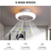 RGB Low Profile Ceiling Fan with Lights, Enclosed Flush Mount Remote Control Ceiling Fan and Light, Bedroom Ceiling Fans, Living Room Ceiling Fan-4-ErisView