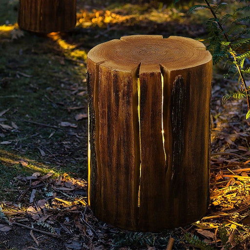 Realistic Tree Stump Outdoor Pathway Light with Waterproof Resin Body and Transparent Lampshade for Natural Landscape Decoration-ErisView-1