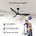 Remote Control Ceiling Fan and Light, Indoor Outdoor Black Ceiling Fan, Reversible Quiet Ceiling Fans, 3 Blade Low Profile Ceiling Fan-7-ErisView