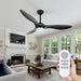 Remote Control Ceiling Fan and Light, Indoor Outdoor Black Ceiling Fan, Reversible Quiet Ceiling Fans, 3 Blade Low Profile Ceiling Fan-8-ErisView