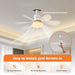 Remote Control Fan, Screw In Small Ceiling Fan with Light, Dimmable White Socket Wireless Ceiling Fan-2-ErisView