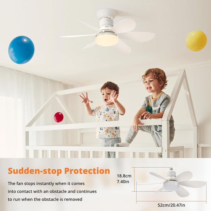 Remote Control Fan, Screw In Small Ceiling Fan with Light, Dimmable White Socket Wireless Ceiling Fan-7-ErisView