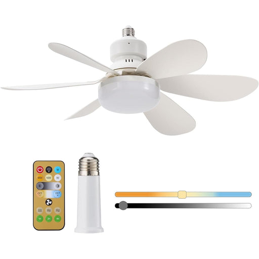 Remote Control Fan, Screw In Small Ceiling Fan with Light, Dimmable White Socket Wireless Ceiling Fan-1-ErisView