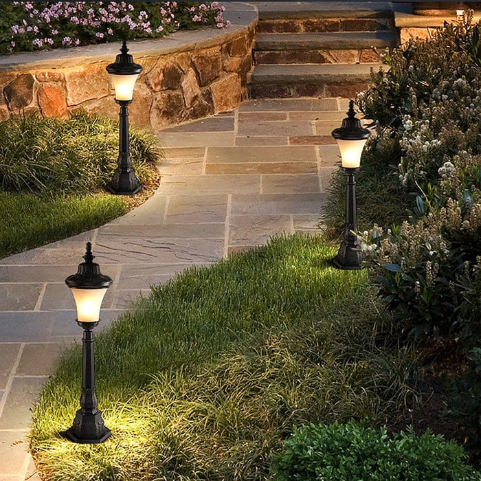 Retro Aluminum Garden Light with Warm White LED, Stylish and Elegant Outdoor Pathway, Landscape, and Porch Lighting for a Romantic Courtyard-ErisView-6