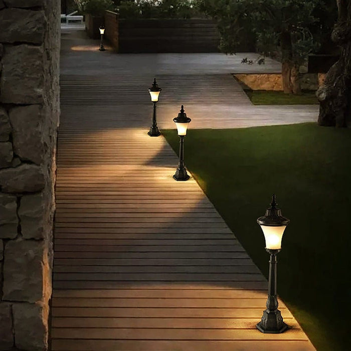 Retro Aluminum Garden Light with Warm White LED, Stylish and Elegant Outdoor Pathway, Landscape, and Porch Lighting for a Romantic Courtyard-ErisView-1