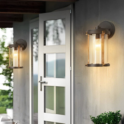 Retro Aluminum Outdoor Wall Light with Waterproof Glass Bubble Lampshade, E27 Base, Ideal for Garden, Villa, Balcony, and Backyard-ErisView-1