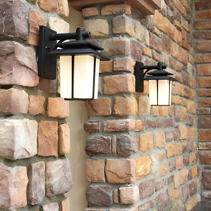 Retro Black Bronze Outdoor Wall Light with Frosted Glass Shade, Ideal for Porch, Patio, Garage, and More, Weather Resistant and Durable-ErisView-12