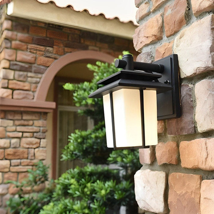 Retro Black Bronze Outdoor Wall Light with Frosted Glass Shade, Ideal for Porch, Patio, Garage, and More, Weather Resistant and Durable-ErisView-14