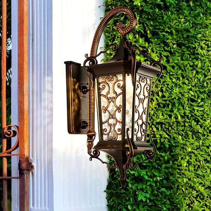 Retro European Style Outdoor Wall Light, Sturdy Aluminum with High Transmittance Glass Shade for Porch, Garage, Garden, and Entryway Lighting-ErisView-14