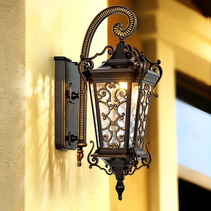 Retro European Style Outdoor Wall Light, Sturdy Aluminum with High Transmittance Glass Shade for Porch, Garage, Garden, and Entryway Lighting-ErisView-11