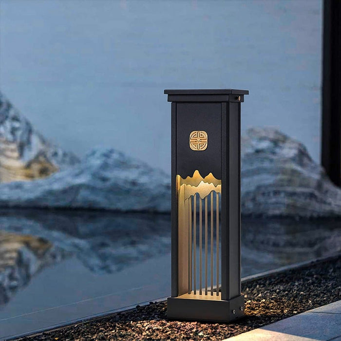 Retro Outdoor LED Pathway Light with Mountain Scenery Design, Durable Stainless Steel and Aluminum Body, Ideal for Garden, Lawn, Fence, and Patio Decor-ErisView-2