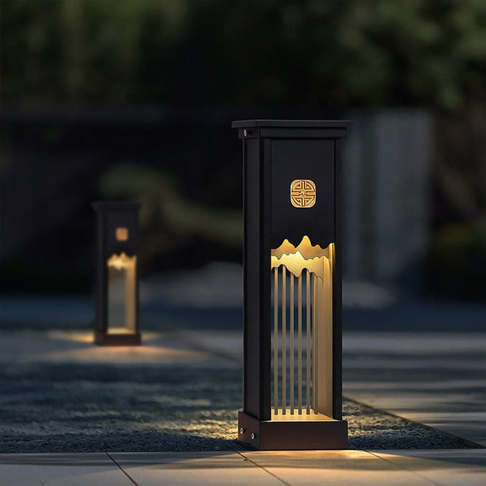 Retro Outdoor LED Pathway Light with Mountain Scenery Design, Durable Stainless Steel and Aluminum Body, Ideal for Garden, Lawn, Fence, and Patio Decor-ErisView-4