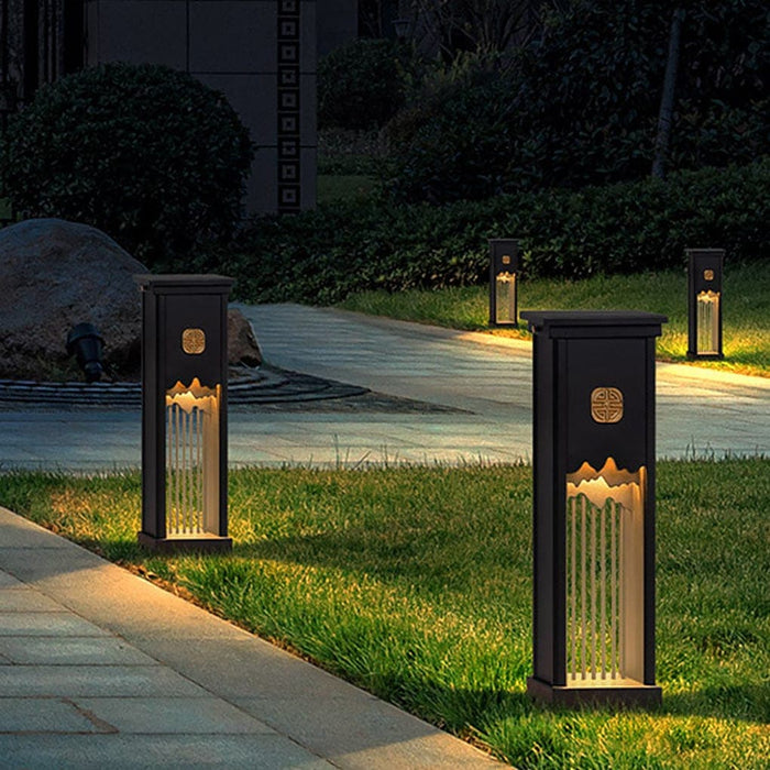 Retro Outdoor LED Pathway Light with Mountain Scenery Design, Durable Stainless Steel and Aluminum Body, Ideal for Garden, Lawn, Fence, and Patio Decor-ErisView-5