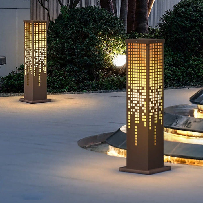 Retro Outdoor Pathway Lights with Hollow Texture Design for Garden, Lawn, and Walkway, Create a Warm and Harmonious Courtyard Atmosphere-ErisView-4