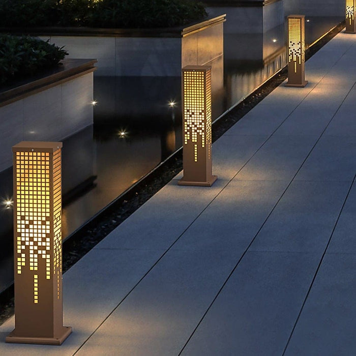 Retro Outdoor Pathway Lights with Hollow Texture Design for Garden, Lawn, and Walkway, Create a Warm and Harmonious Courtyard Atmosphere-ErisView-5