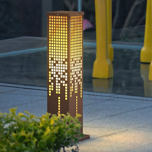 Retro Outdoor Pathway Lights with Hollow Texture Design for Garden, Lawn, and Walkway, Create a Warm and Harmonious Courtyard Atmosphere-ErisView-1