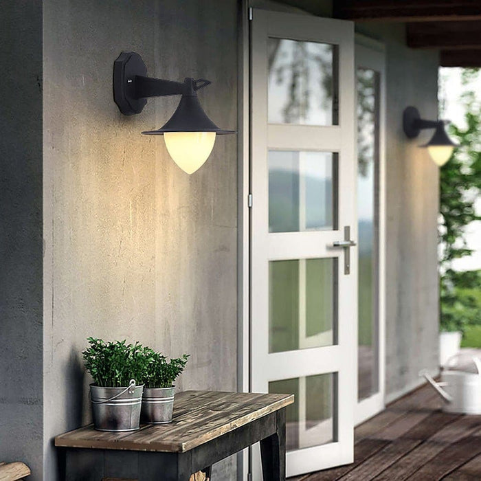 Retro Outdoor Wall Light, Aluminum Die-Casting, Waterproof, Dustproof, Curved Lampshade, Ideal for Modern and Retro Courtyards, Porch Lighting-ErisView-5