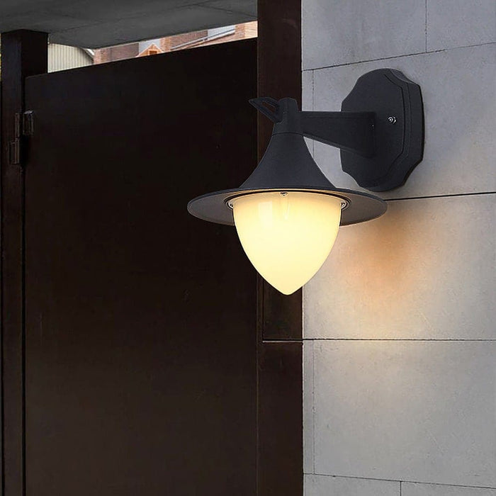 Retro Outdoor Wall Light, Aluminum Die-Casting, Waterproof, Dustproof, Curved Lampshade, Ideal for Modern and Retro Courtyards, Porch Lighting-ErisView-6