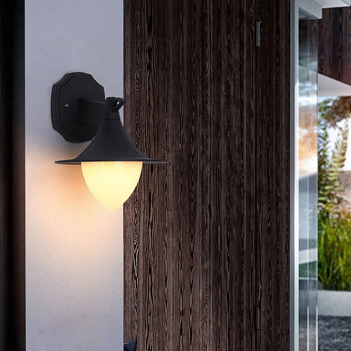 Retro Outdoor Wall Light, Aluminum Die-Casting, Waterproof, Dustproof, Curved Lampshade, Ideal for Modern and Retro Courtyards, Porch Lighting-ErisView-7