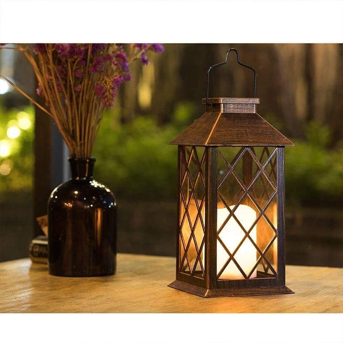 Retro Traditional Lantern Shaped Solar-Powered Outdoor Light with High Brightness LED and Durable Hook for Courtyard, Terrace, or Balcony-ErisView-2