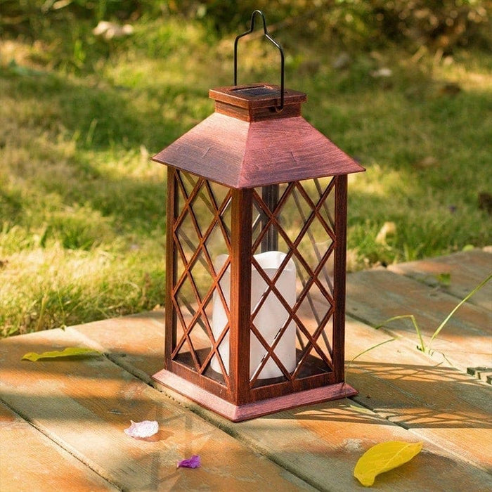 Retro Traditional Lantern Shaped Solar-Powered Outdoor Light with High Brightness LED and Durable Hook for Courtyard, Terrace, or Balcony-ErisView-3