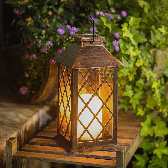 Retro Traditional Lantern Shaped Solar-Powered Outdoor Light with High Brightness LED and Durable Hook for Courtyard, Terrace, or Balcony-ErisView-5