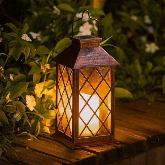 Retro Traditional Lantern Shaped Solar-Powered Outdoor Light with High Brightness LED and Durable Hook for Courtyard, Terrace, or Balcony-ErisView-7