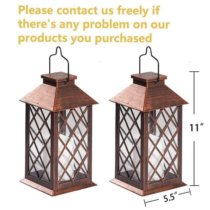 Retro Traditional Lantern Shaped Solar-Powered Outdoor Light with High Brightness LED and Durable Hook for Courtyard, Terrace, or Balcony-ErisView-9