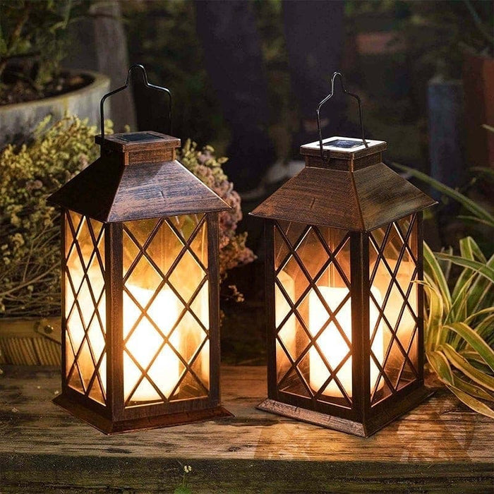 Retro Traditional Lantern Shaped Solar-Powered Outdoor Light with High Brightness LED and Durable Hook for Courtyard, Terrace, or Balcony-ErisView-1