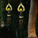 Romantic Heart Shaped Wind Chime with Solar Garden Light, Elegant Metal Craftsmanship and Crackled Glass Lampshade for Outdoor Decor-ErisView-2