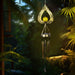 Romantic Heart Shaped Wind Chime with Solar Garden Light, Elegant Metal Craftsmanship and Crackled Glass Lampshade for Outdoor Decor-ErisView-3