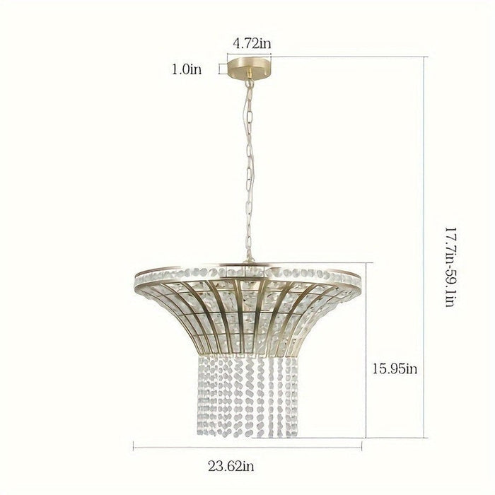 Round Drum Chandelier, Adjustable Luxury Ceiling Fixture for Bedroom Hallway Kitchen-ErisView