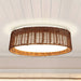 Round LED Flush Mount Ceiling Light with Rattan Shade-ErisView