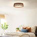 Round LED Flush Mount Ceiling Light with Rattan Shade-ErisView