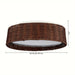 Round LED Flush Mount Ceiling Light with Rattan Shade-ErisView