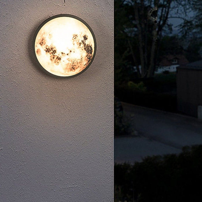 Round Moon Shape Outdoor Wall Sconces with High Transmittance Glass, Energy-Saving LED, Waterproof, Dustproof, and Insect-Proof for a Cozy Ambience-ErisView-5