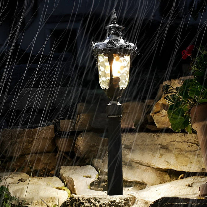 Rust-Proof Die-Cast Aluminum Outdoor Pathway Light with Glass Lampshade, Retro European Style, Waterproof, Ideal for Garden and Lawn Decoration-ErisView-17