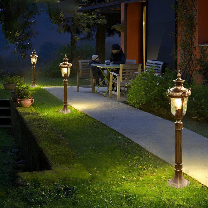 Rust-Proof Die-Cast Aluminum Outdoor Pathway Light with Glass Lampshade, Retro European Style, Waterproof, Ideal for Garden and Lawn Decoration-ErisView-21