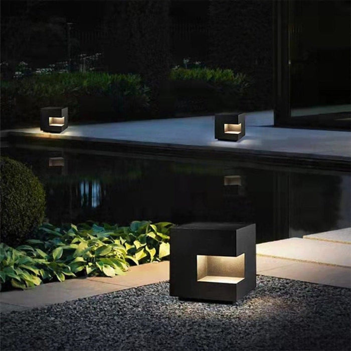 Rust Proof Square Lawn Lamp, Die-Cast Aluminum, IP65 Waterproof, Ideal for Garages, Pools, Corridors, Villas, Gardens, and More-ErisView-2