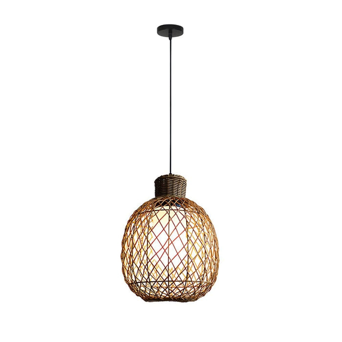 Rustic Iron and Rattan Outdoor Pendant Light, Waterproof, Adjustable Hanging Lantern for Trees, Pergolas, Gazebos, Porches, and Gardens-ErisView-7