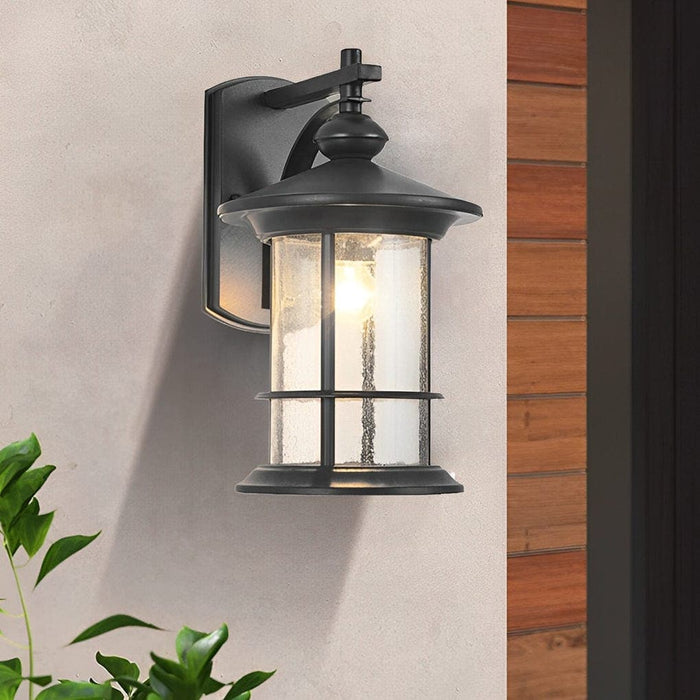 Rustic Outdoor Wall Light with Transparent Glass Lampshade and Aluminum Alloy Body, IP65 Waterproof, Perfect for Garden, Porch, and Balcony Decor-ErisView-2