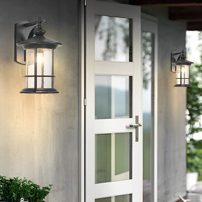 Rustic Outdoor Wall Light with Transparent Glass Lampshade and Aluminum Alloy Body, IP65 Waterproof, Perfect for Garden, Porch, and Balcony Decor-ErisView-3